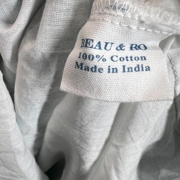 BEAU & RO The Murray Mini Dress in Petite Blue Safari Floral Balloon Size XL - Picture 6 of 10